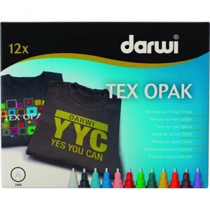 Darwi Tex Fabric Opak Marker Set Mix 12 x 6 ml