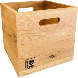 Music Box Designs Big Ten Inch Record Box- Oiled Oak 10 Inch Vinyl Record Storage