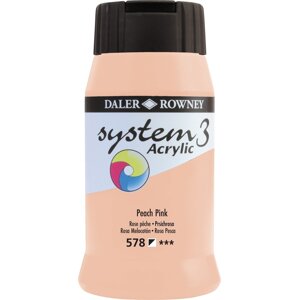 Daler Rowney System3 Akrylová farba 500 ml Peach Pink