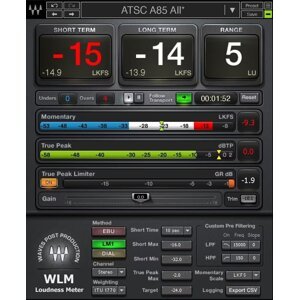 Waves WLM Plus Loudness Meter Štúdiový softwarový Plug-In efekt (Digitálny produkt)