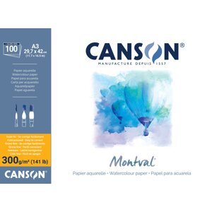 Canson Pad Montval Cold Pressed A3 300 g Natural White Skicár