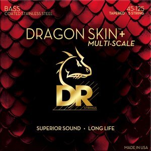DR Strings Dragon Skin+ Coated Steel 5-String Medium 45-125 Tapered Multi-Scale