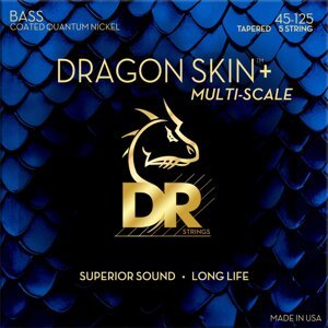 DR Strings Dragon Skin+ Coated Nickel 5-String Medium 45-125 Tapered Multi-Scale